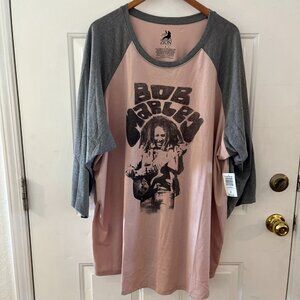 Torrid Woman's Plus-Size Bob Marley Reglan Baseball Festival Tee Shirt Sz 30